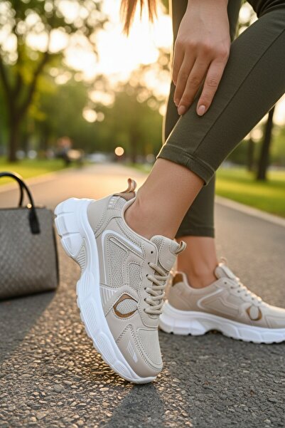 enoch حذاء رياضي نسائي برباط شبكي ونعل عالٍ