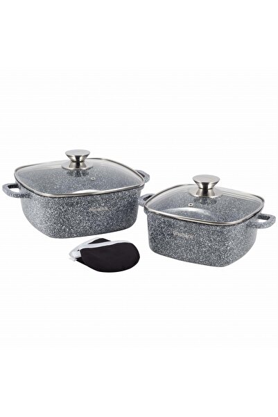 Kamille 2-piece pot set with glass lids & handle protectors, 2.3L/4.4L (20/24cm)