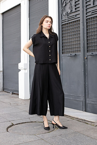 Jument Ženska Visok struk struka Naborano strana Sa džepovima Široke nogavice...