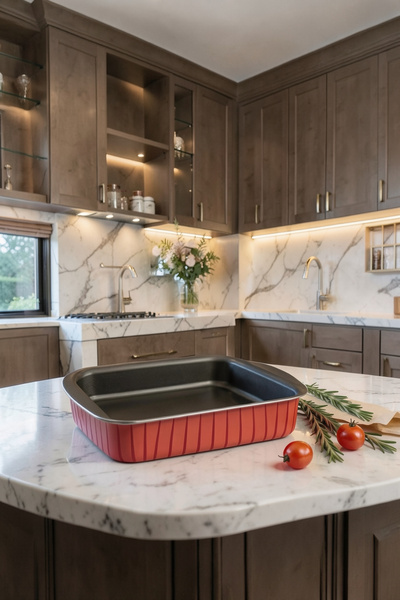 Mirolex Premium 30 cm Rectangular Non-Stick Oven Baking Tray | Red & Black Te...