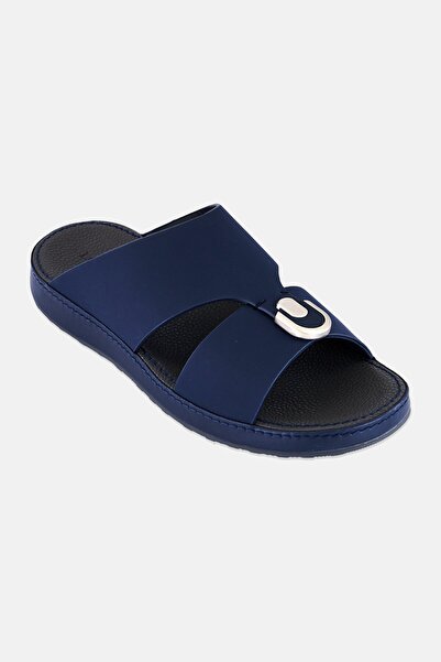 London Fog Men Slip On Arabic Sandals, Navy Blue
