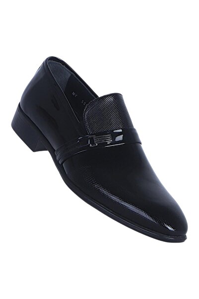 Censay 505 Black Patent Leather Neolit ​​% Leather Men's Classic Shoes