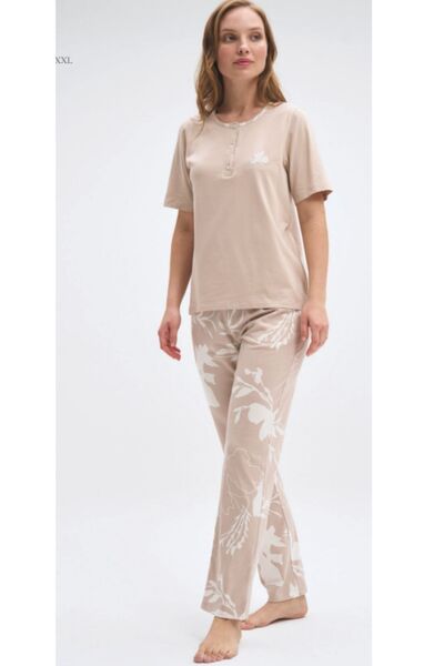 Pijadore Cotton Lu Stretchy Fabric Short Sleeve Women's Pajama Set