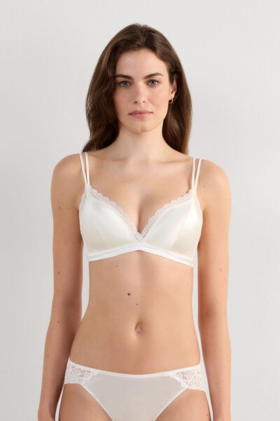 INTIMISSIMI Tiziana Silk and D Lace Triangle Bra