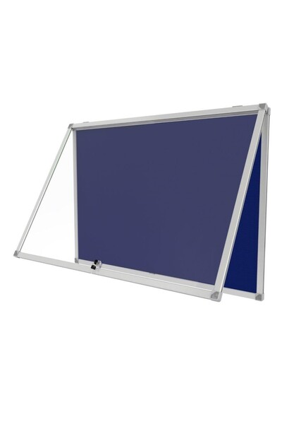 Panda Kilitli Cam İlan Panosu 90x120cm Kumaş