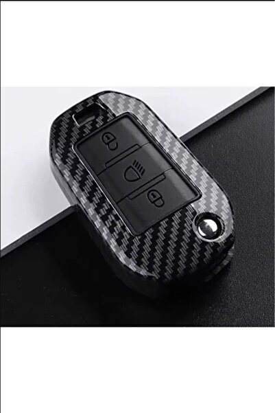 STİLİX GARAGE Peugeot Citroen Carbon Key Cover I Key Start Model with Key Mid...