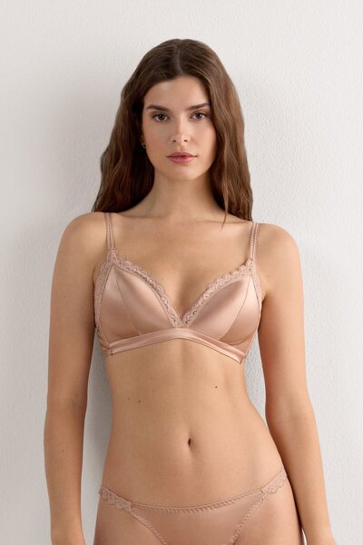 INTIMISSIMI Tiziana Silk and D Lace Triangle Bra
