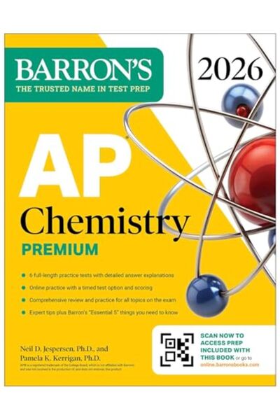 Kaplan كتاب تحضيري لكيمياء AP Premium، 2026: يتضمن 6 اختبارات تدريبية + مراجع...
