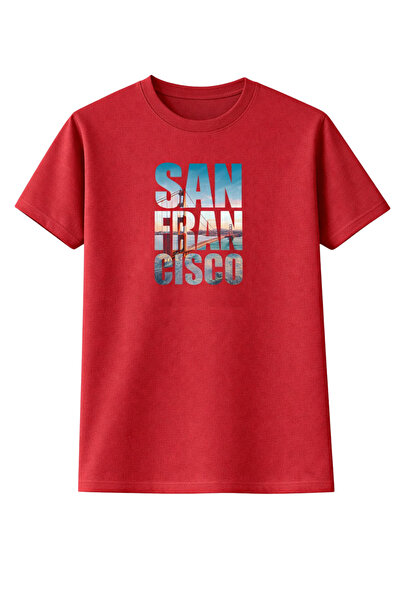 CLAYES Unisex majica San Francisko Štampano Oversize kroj 100% pamuk okrugla ...