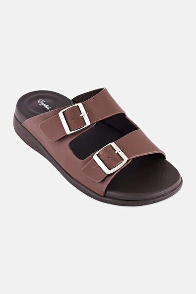 English Laundry Men Adjustable Slip On Arabic Sandals, Brown