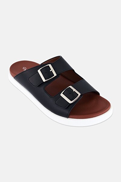 English Laundry Men Slip On Arabic Sandals, Black