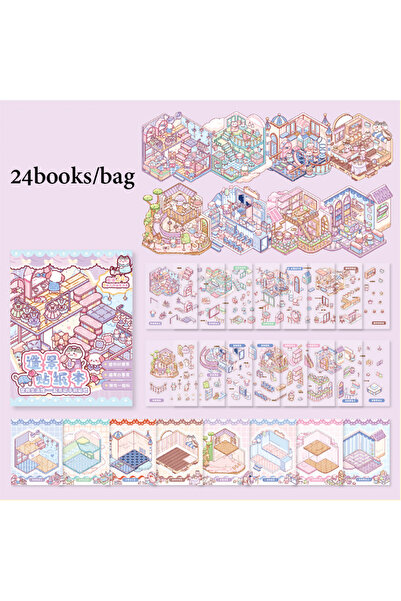 choice2 S31078-1 24 قطعة/ حقيبة ، كتاب ملصقات ثلاثية الأبعاد لحديقة حيوانات ص...