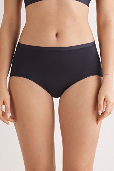 INTIMISSIMI سروال داخلي عالي الخصر من الألياف الدقيقة و دانتيل سروال داخلي قصير