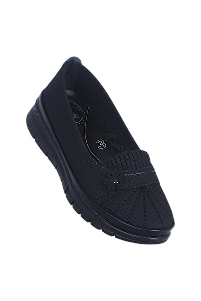 Ayakcenter Pantofi casual pentru femei Wanetti 149 Atom Black balerini