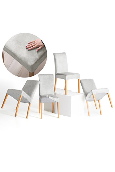 Amelia Home Set of 4 velvet Velvet covers with Stretchy back and seat, 190 g/...