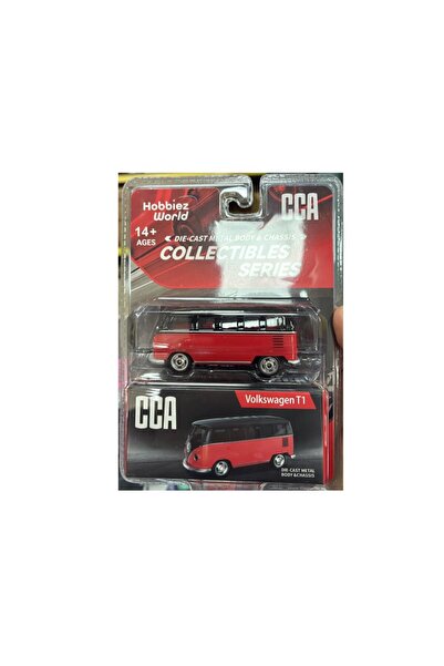 CCA Collectibles Series Volksvagen T1 Kırmızı-Siyah 1/64 Model Araba