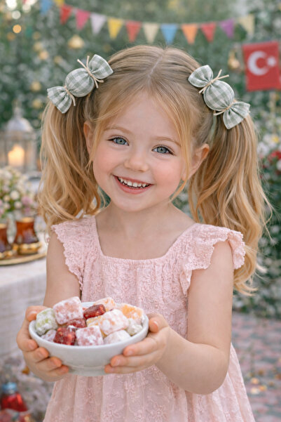 Nur Baby Girl's Festive Hair Clip – Double Bow Hair Clip with Clip |   Plaid ...