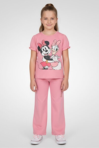 Disney Kids Girl 2 Pieces Short Sleeve Mickey And Friends T-Shirt And Flare P...