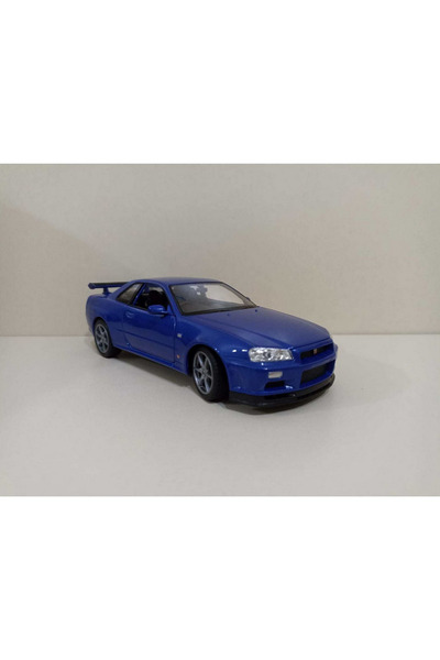 Generic Brand Nissan Skyline Gtr R34 Blue 1:24 Scale Model Car
