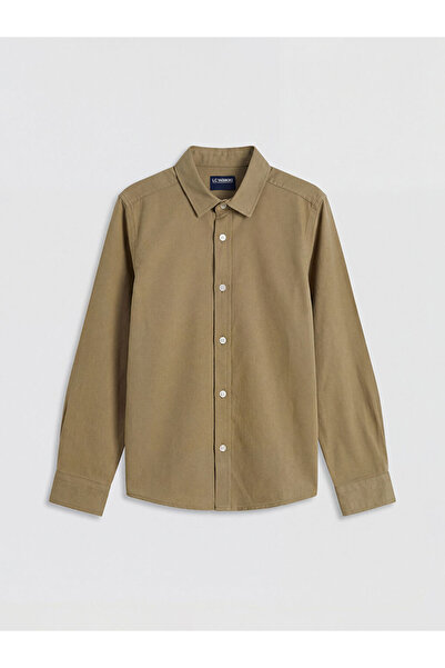 LC Waikiki Πουκάμισο για αγόρια από το κατάστημα GiyÇık, τύπου Χακί Γκαμπαρντίν.