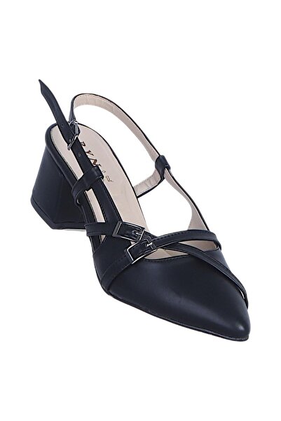 Ayakcenter Byn Ayışığı By28 Black Skin Femei 6Cm pantofi cu toc