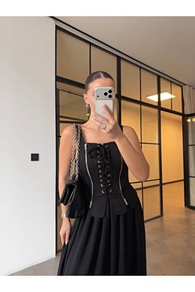 BB Bensu Buyruk Corset Dress with Zipper Detail