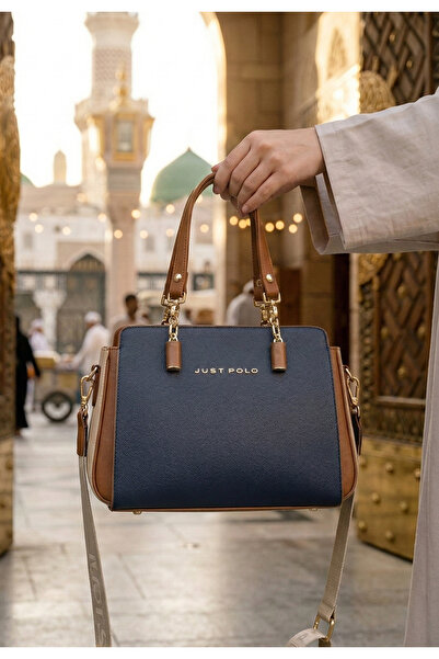 Just Polo Original Navy Blue Women's Shoulder Bag and Clutch Bag Polo Fabric