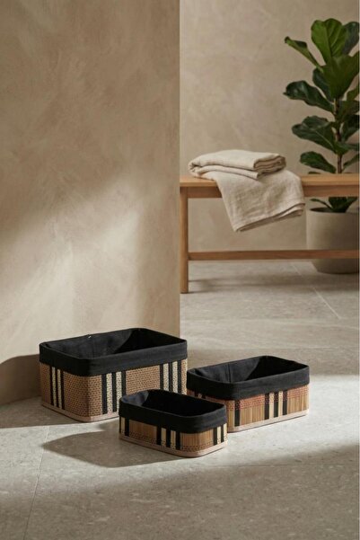 ACAR Bamboo 3-Piece Basket Coffee