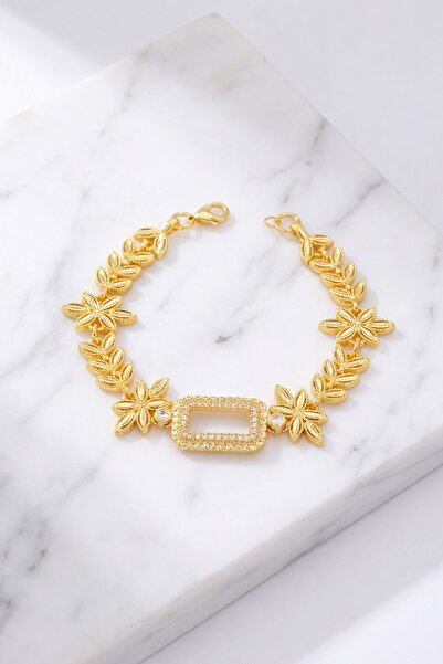 FerizZ Altın Kaplama İmitasyon Gram Çerçeve Bileklik BLK-1266