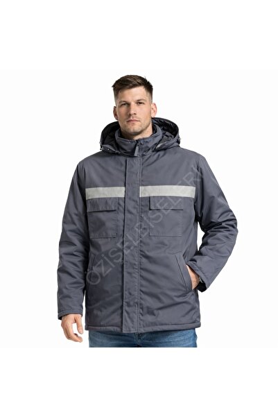 MODA Bondit Fleece Pcs Navy Blue Reflective Hooded Work Coat Work Clothes