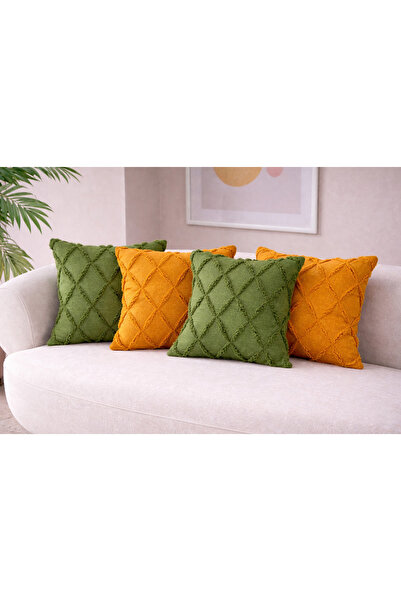 SWITA 4-комплект декоративних баклава-візерункових подушок з льону 43x43