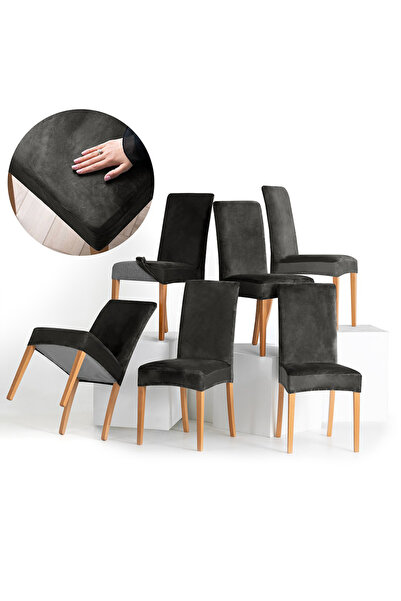 Amelia Home Set of 6 velvet chair Velvet with Stretchy back and seat, 190 g/m...