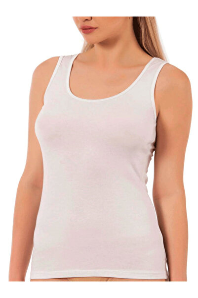 LİNOTTİ Women's Cotton Lu Modal Stretchy U-Neck Satin Broad Straps Women's Ta...