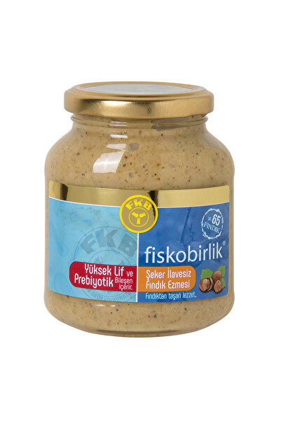 Fiskobirlik Şeker İlavesiz Fındık Ezmesi 300 g - %100 Doğal ve Şekersiz Gurme...