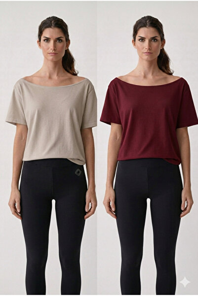 CNG MODA Σετ μπλουζάκια διπλής στρώσης Basic Combed Cotton M Μοντάλ με άνετη ...