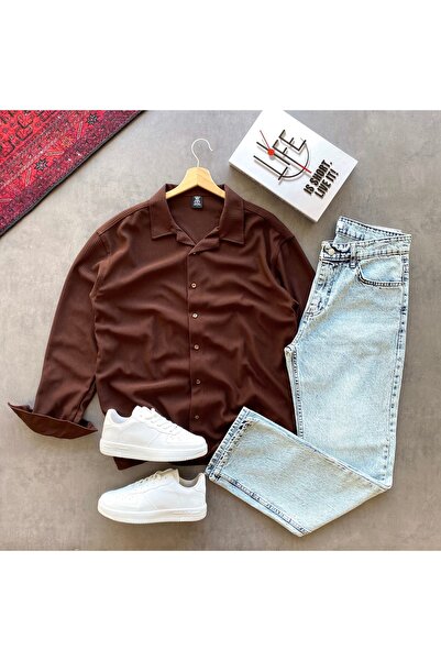 THANBUTİK Men's Corded Fabric Shirt and Baggy Pants 2-Piece Set