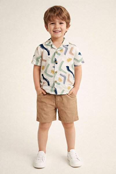 Pollito Σετ 2 τεμαχίων πουκάμισο με πολύχρωμο μοτίβο για αγόρια