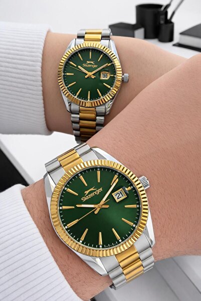 Slazenger Çift Sevgili Saati Komple Çelik 10 Atm Suya Dayanıklı Kol Saati VS....