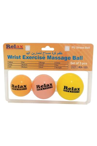 Relax Wrist Exercise Massage Ball Set of 3 | Hand & Wrist Physiotherapy | Sof...