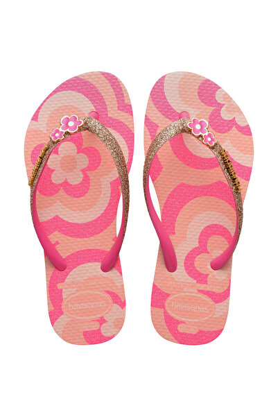 Havaianas Șlapi pentru fete, subțiri, cu sclipici, argintii, model II 4146976