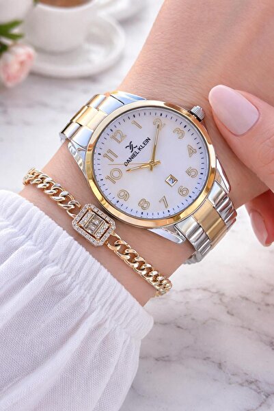 Daniel Klein Calendar Numerals Steel Cord 30 Mt Water-Resistant Women Wrist W...