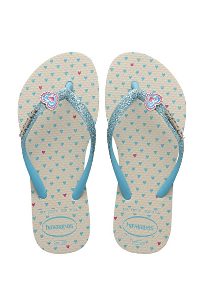 Havaianas Șlapi pentru fete, subțiri, cu sclipici, argintii, model II 4146976