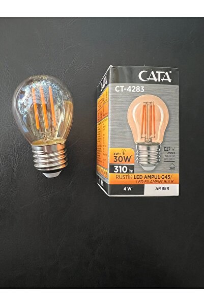 Cata 4 WATT AMBER IŞIK 2700 KELVİN AMBER CAM 310 LÜMEN G45 LED AMPÜL (10'LU P...
