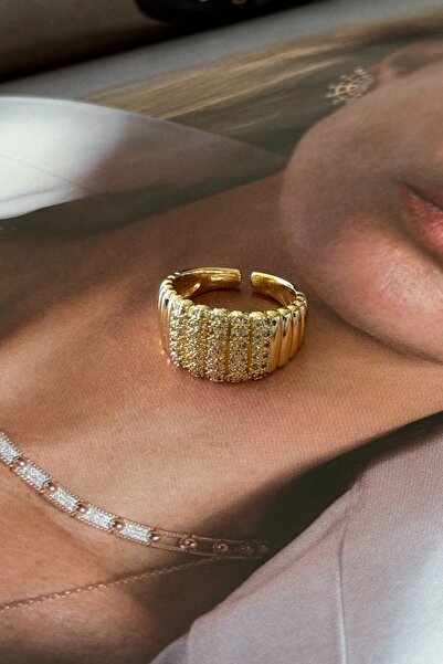 Trendy Butik Steel Zircon Stone Ring