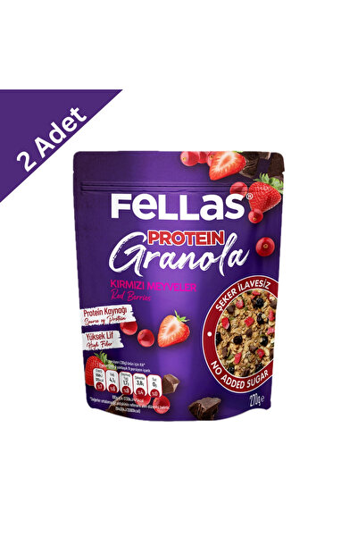 Fellas Protein Kırmızı Meyveli Granola 270 g x 2 Adet - Ekonomik Paket