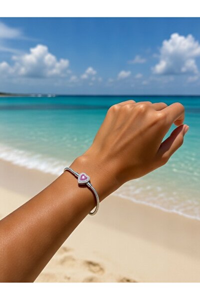 Açıkmeşe Ev Yaşam Ürünleri Women's silver-tone italian bangle bracelet with p...