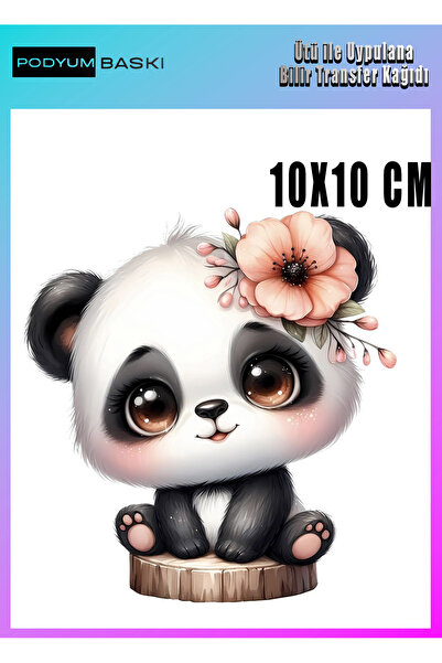 podyum baskı Ütü Ile Yapışan Tekstil Tişört sevimli panda baskısı