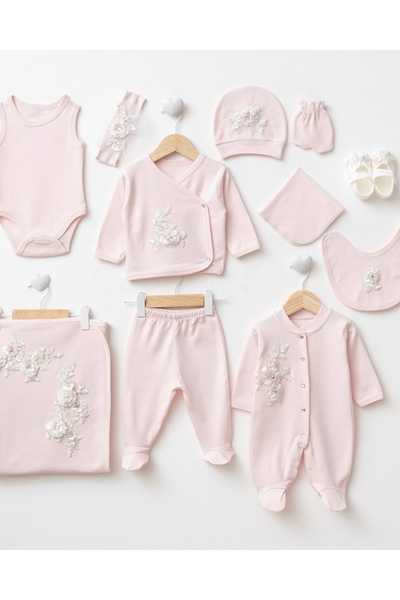 Mert Baby Imported D Lace I 11 Piece Organic Hospital Discharge Set 100% P Co...