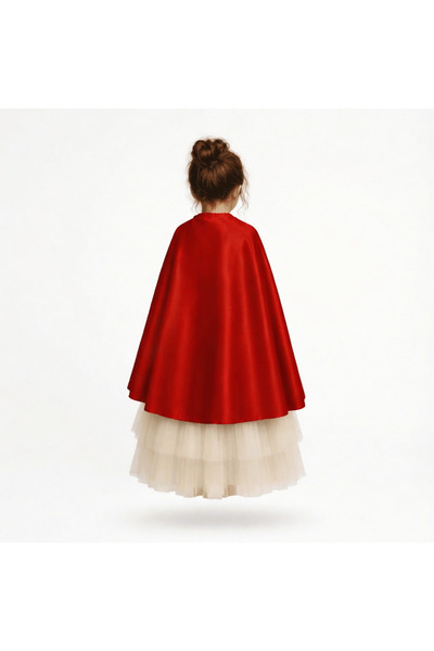 Parti Selesi Pelerin BASKISIZ KIRMIZI Gösteri Pelerini