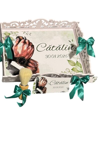 OEM SET Tavă pentru gătitul mirelui, PERSONALIZAT, format din 3 piese